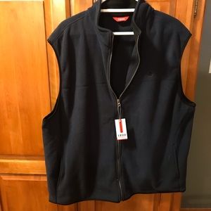 Men’s Izod Navy Blue sweater Zip-Up vest NWT